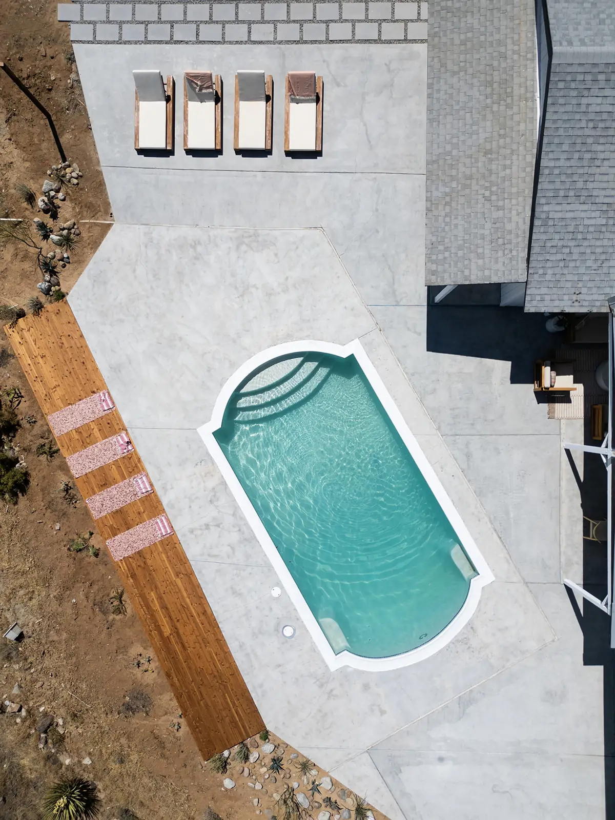 Aerial pool shot used for production stills